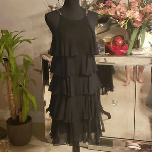 BCBG Maxazaria silk ruffles dress size M